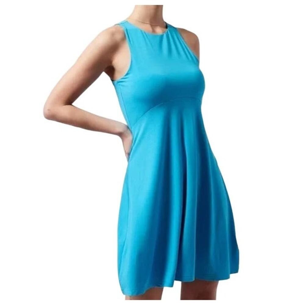 Athleta Women's Plus Blue Sleeveless Santorini Thera Dress Size 1X